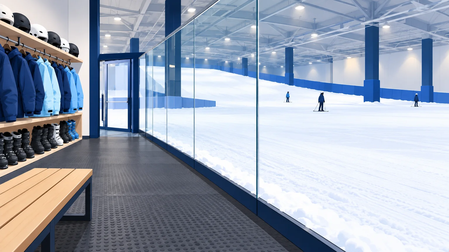 室內雪場概念示意，非場館實景或雪道圖